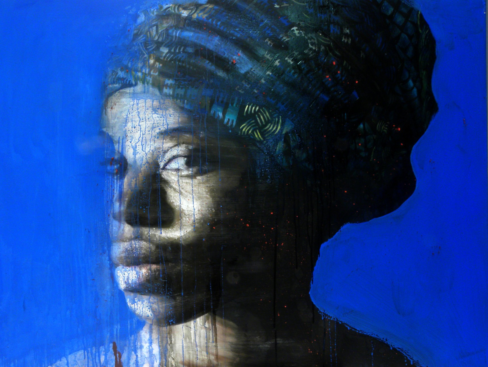 Osas fondo blue / Osas with blue background ( 100x130 ) - olio e acrilico su tela / oil and acrylic on canvas - 2014